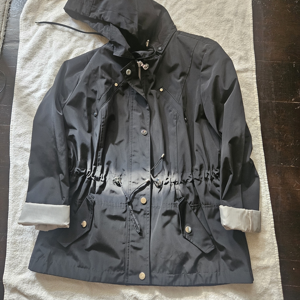 Charter Club Black Utility Jacket with Hood